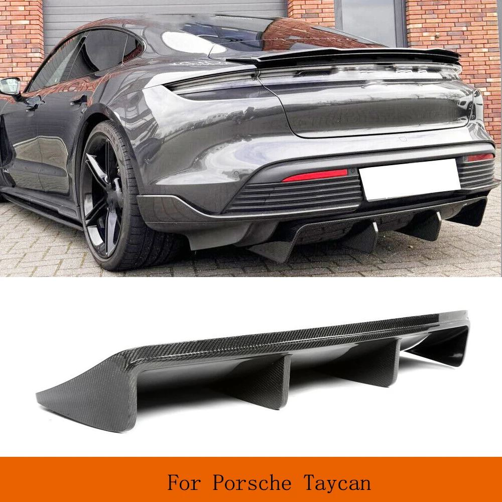 

Car Rear Bumper Diffuser Lip for Porsche Taycan Turbo S Sedan Real Carbon Fiber Car Bumper Spoiler Body Kits 2019-2024