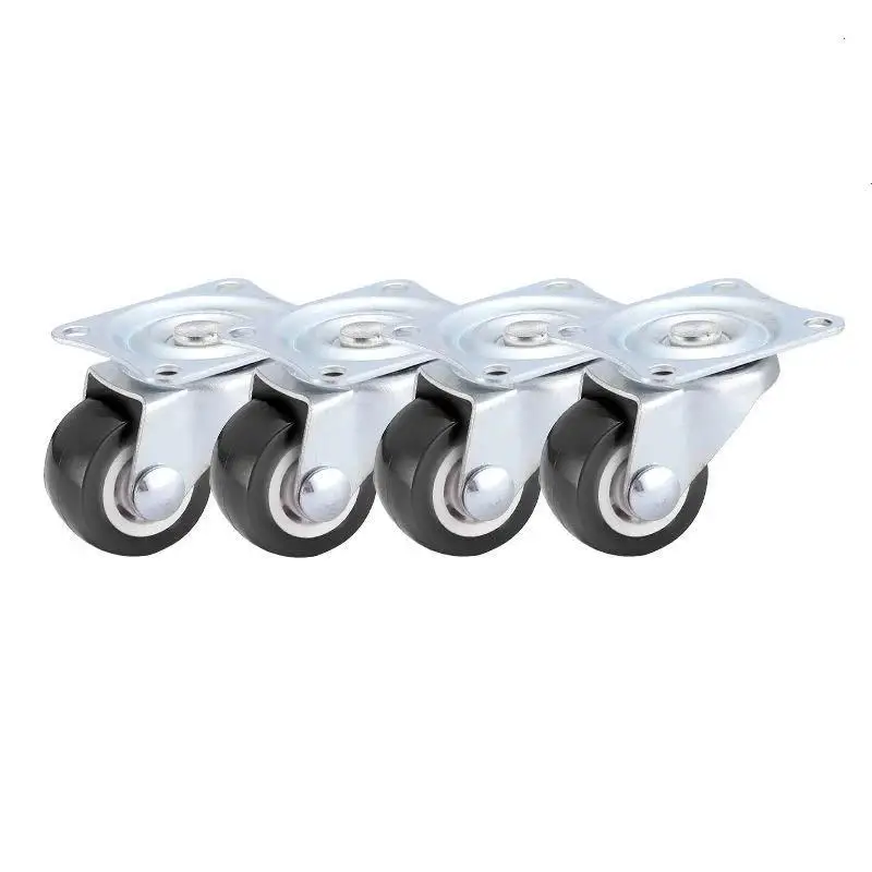 

4 PCS Furniture Casters Wheels Soft Rubber Silver E11971 For Platform Chair Household Roller Trolley Accessori