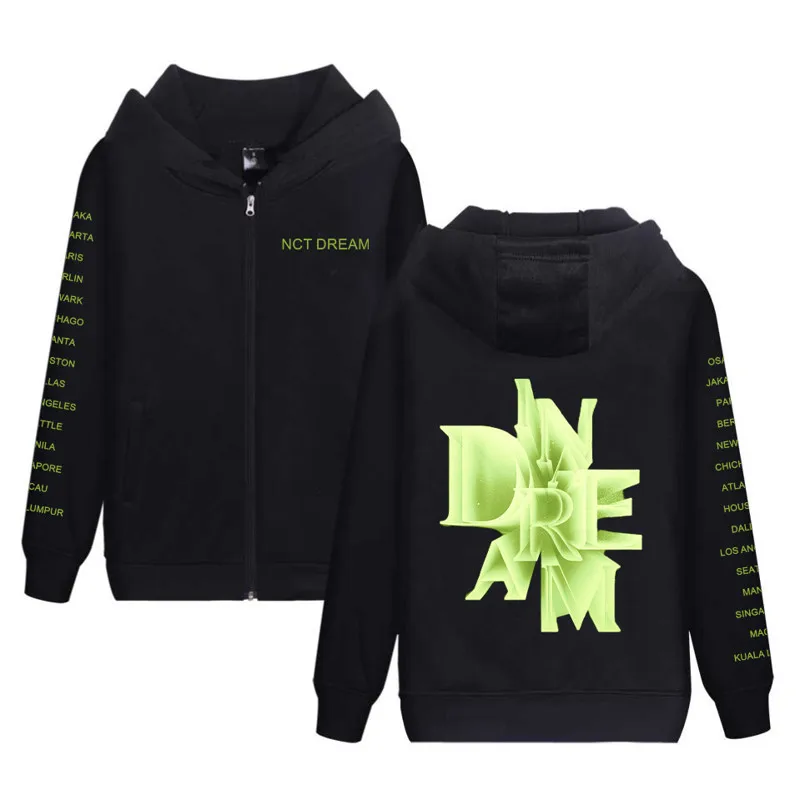 

NCT Dream Zip-up Hoodie Harajuku Korean Style KPOP South Korean Hoodies Sweatshirt Long Sleeve Patchwork Women Hoodies Pullovers