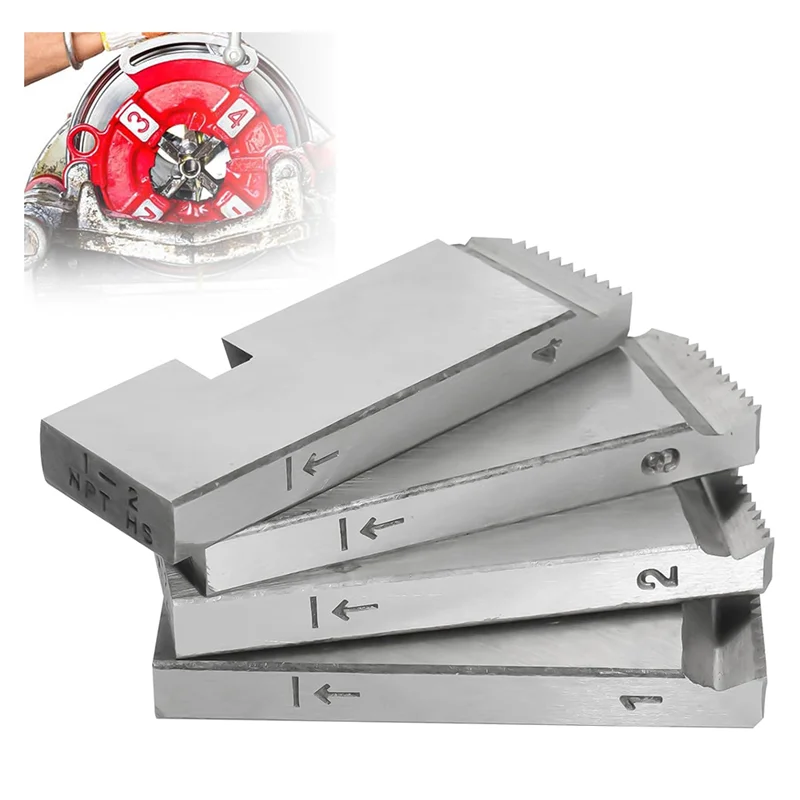 

AT02-4-Pack 47770 Pipe Threader Set For RIDGID,High-Speed Threading Dies For 1-2 Inch Pipes,Universal Die Heads Threader Tool