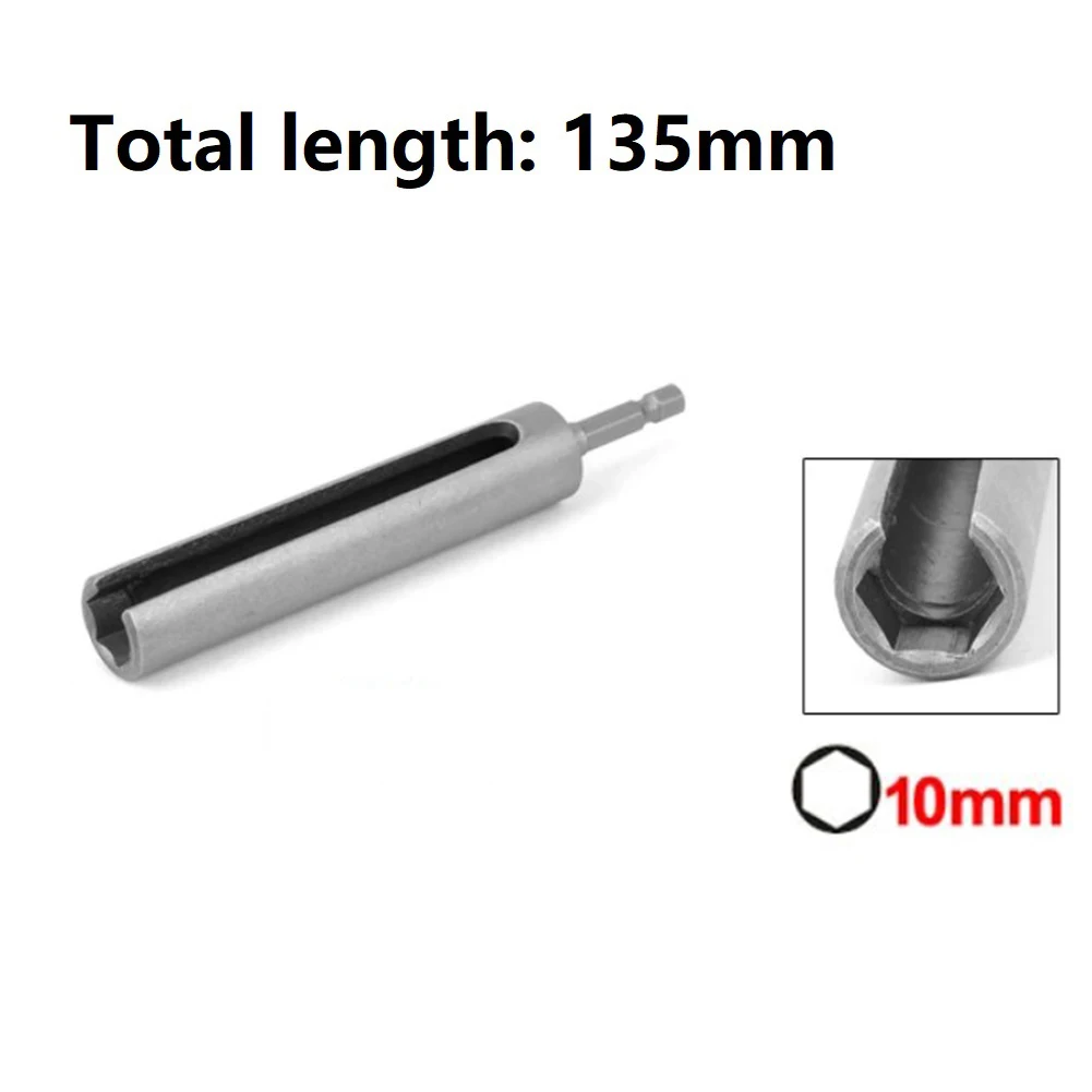 

Slotted Extension Driver H10 Hex Socket Adapter 135mm Length 6.35mm Shank Nuts Bolts Hooks Standard Chucks Drill Driver