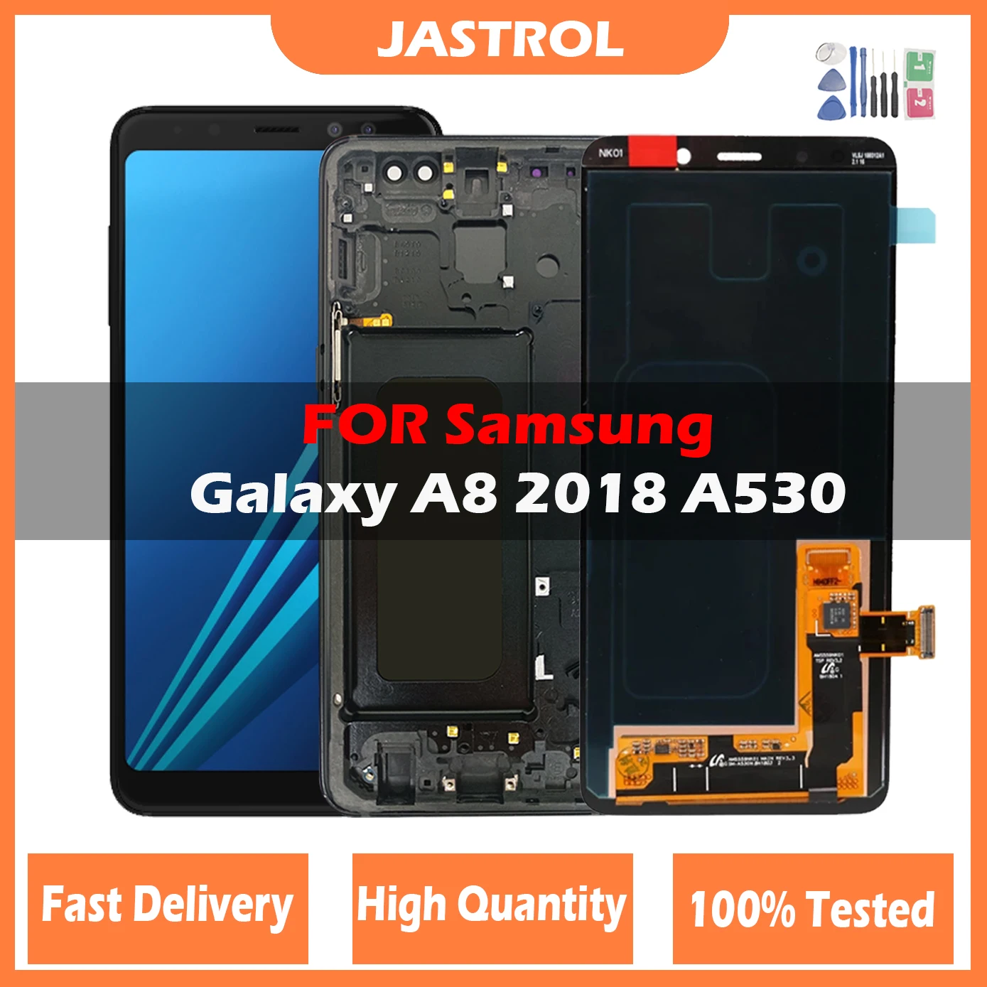 

ЖК-дисплей для Samsung Galaxy A8 2018 A530 A530F A530F/DS, ЖК-дисплей, сенсорный экран, дигитайзер в сборе, Замена с рамкой