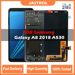 Samsung Galaxy a8 2018 a530 a530f a530f/ds用の交換用LCDタッチスクリーン,デジタイザー,アセンブリ,フレーム付き