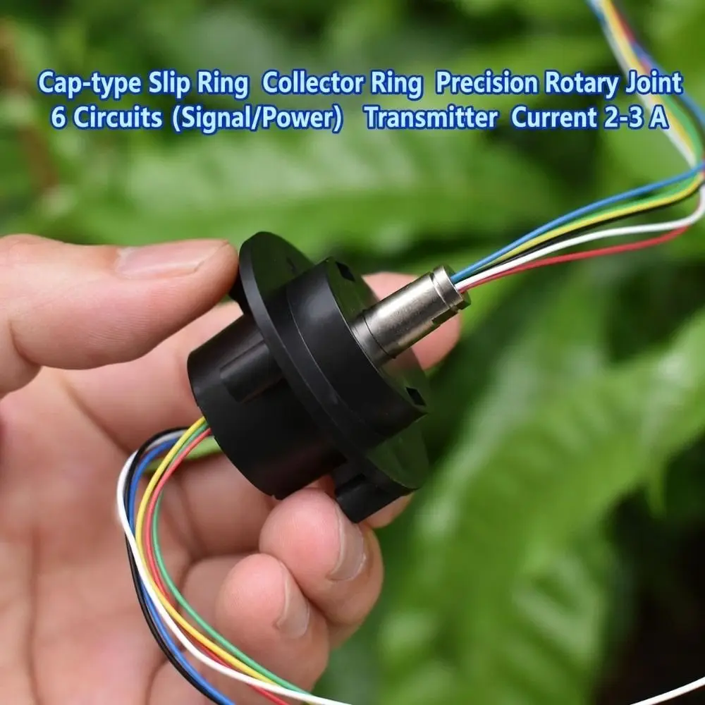 1Pcs New 2A Slip Ring Hat-type Micro Conductive Slip Ring Plastic Shell Hollow Shaft Rotary Connector for Robot Arm