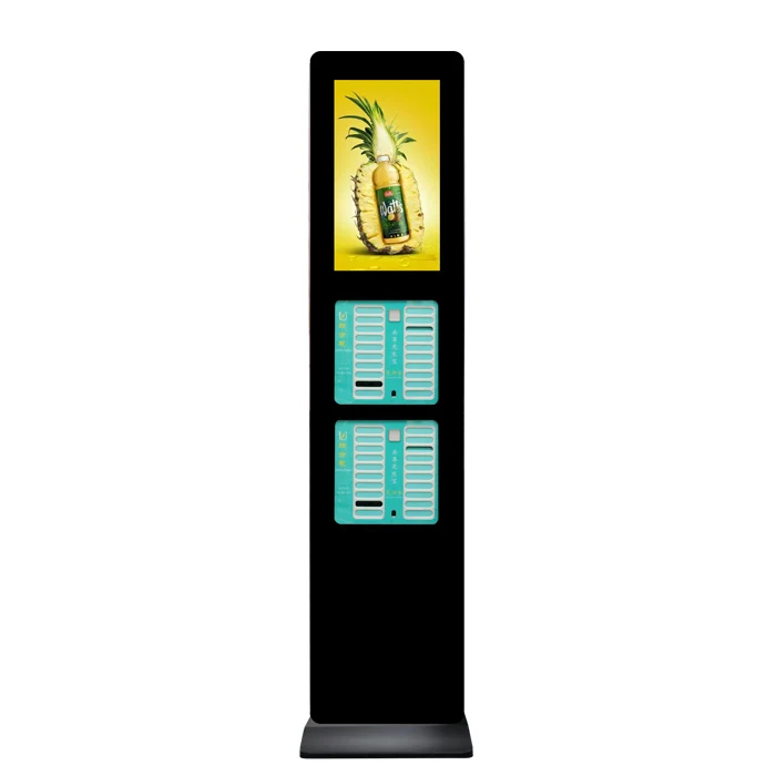 

Smart charging kiosk with digital advertising screen and QR code payment system