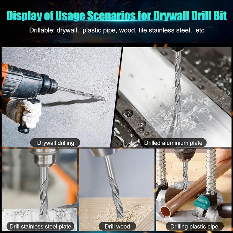 

AEE3-50 шт. сверла для гипсокартона, 1/8 дюйма, для дерева и пластика, сверла для пилотной резки гипсокартона для спиральных пил