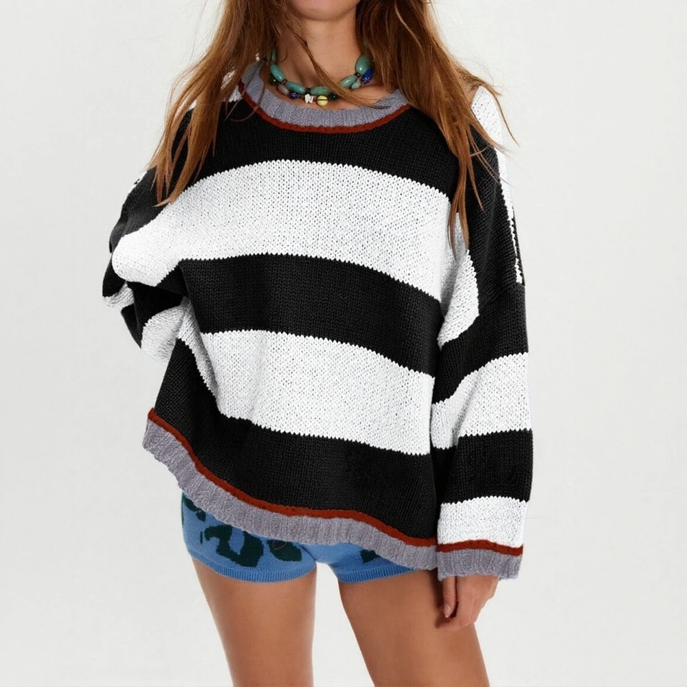 

Свитер с длинными рукавами и круглым вырезом в деловом стиле, женский облегающий дизайн, прямые рукава-трубы, украшение не требуется