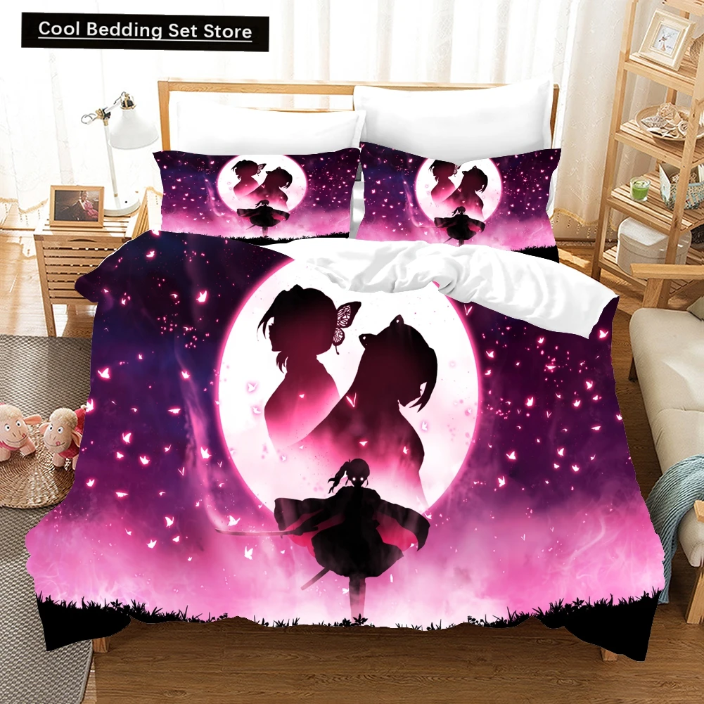 

Fashion 3D Print Anime Ghost Killing Blade Bedding Sets Duvetcover Set With Pillowcase Twin Full Queen King Bedclothes Bed Linen