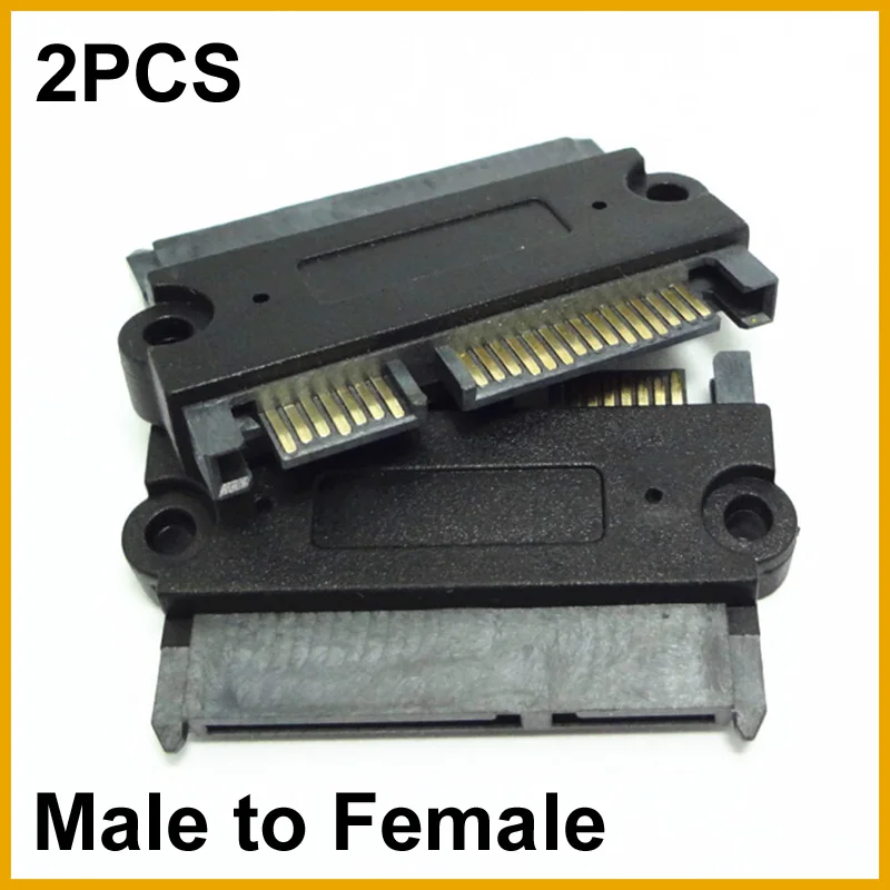 NEW 2026 2PCS SATA Male to SATA Adapter Converter 22Pin Sata 7pin+15pin FeMale to Male SATA Power Data Cable
