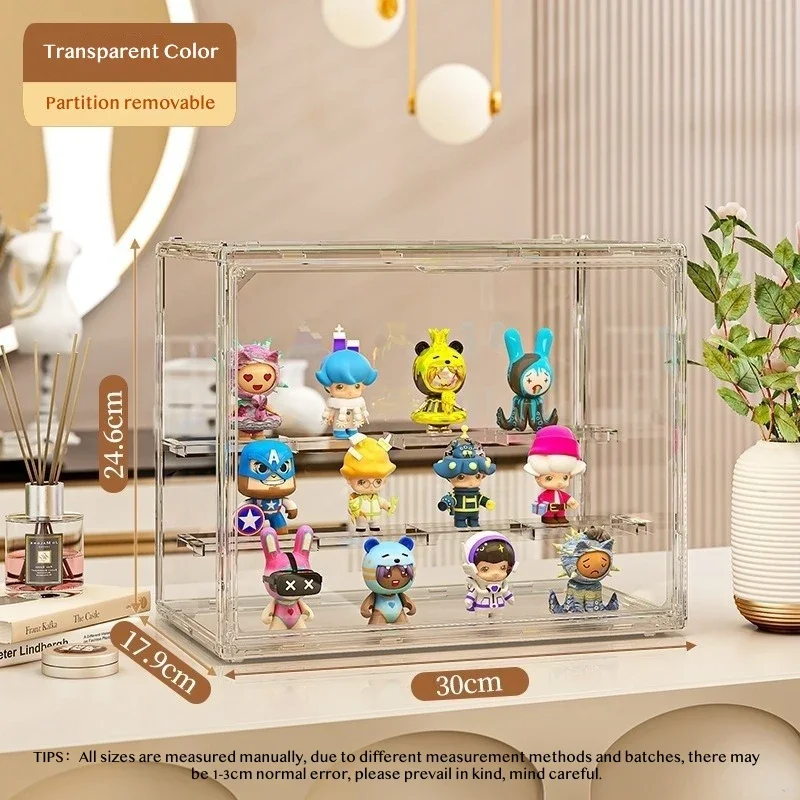 Großräumige Staubdichte Acryl-Vitrine für Blindbox-Sammlerfiguren und Mini-Puppen, Desktop-Aufbewahrungs-Organizer – Detail 4