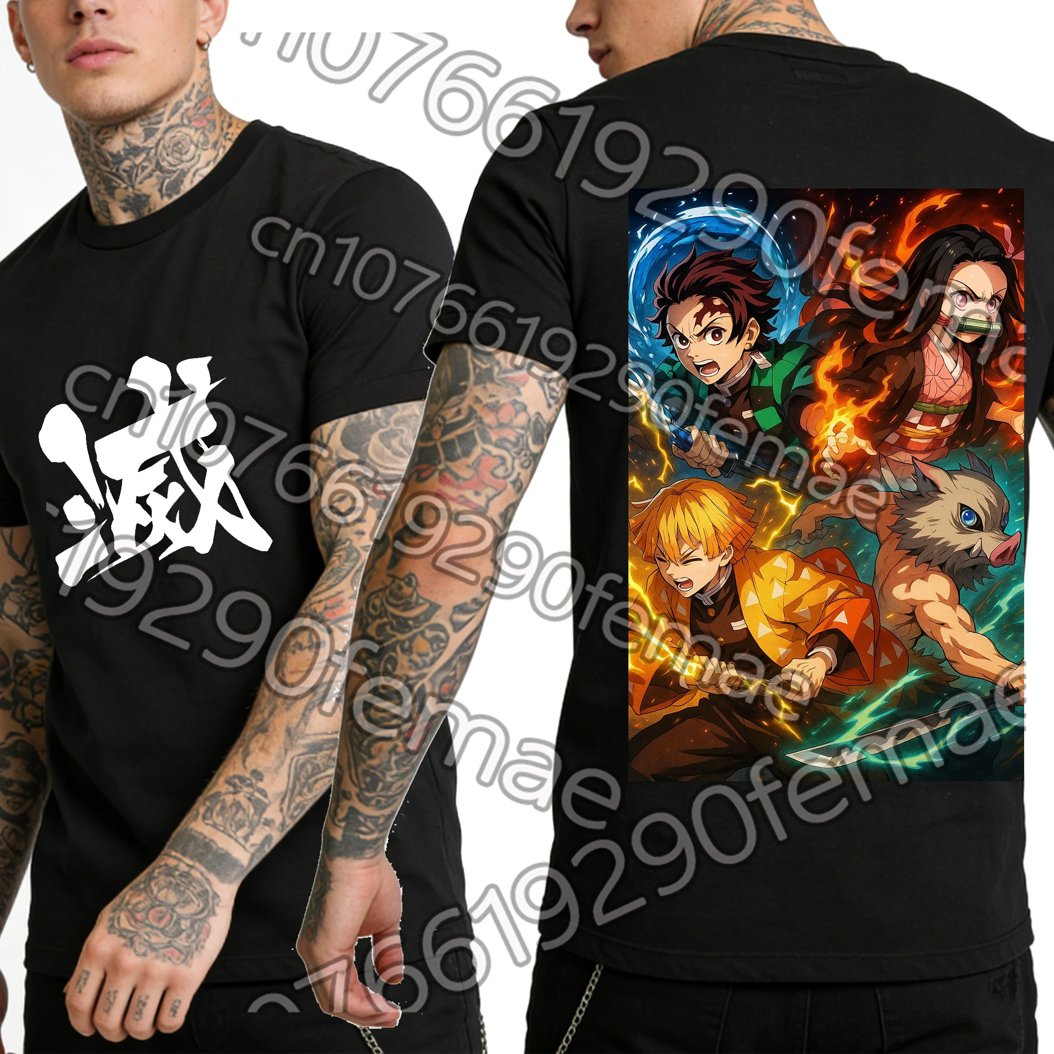 

Hot Sale Demon Slayer Printed T-Shirt 2026, Cotton Top for Spring Summer, Men Women Kids, Suitable for Layering or Outerwear