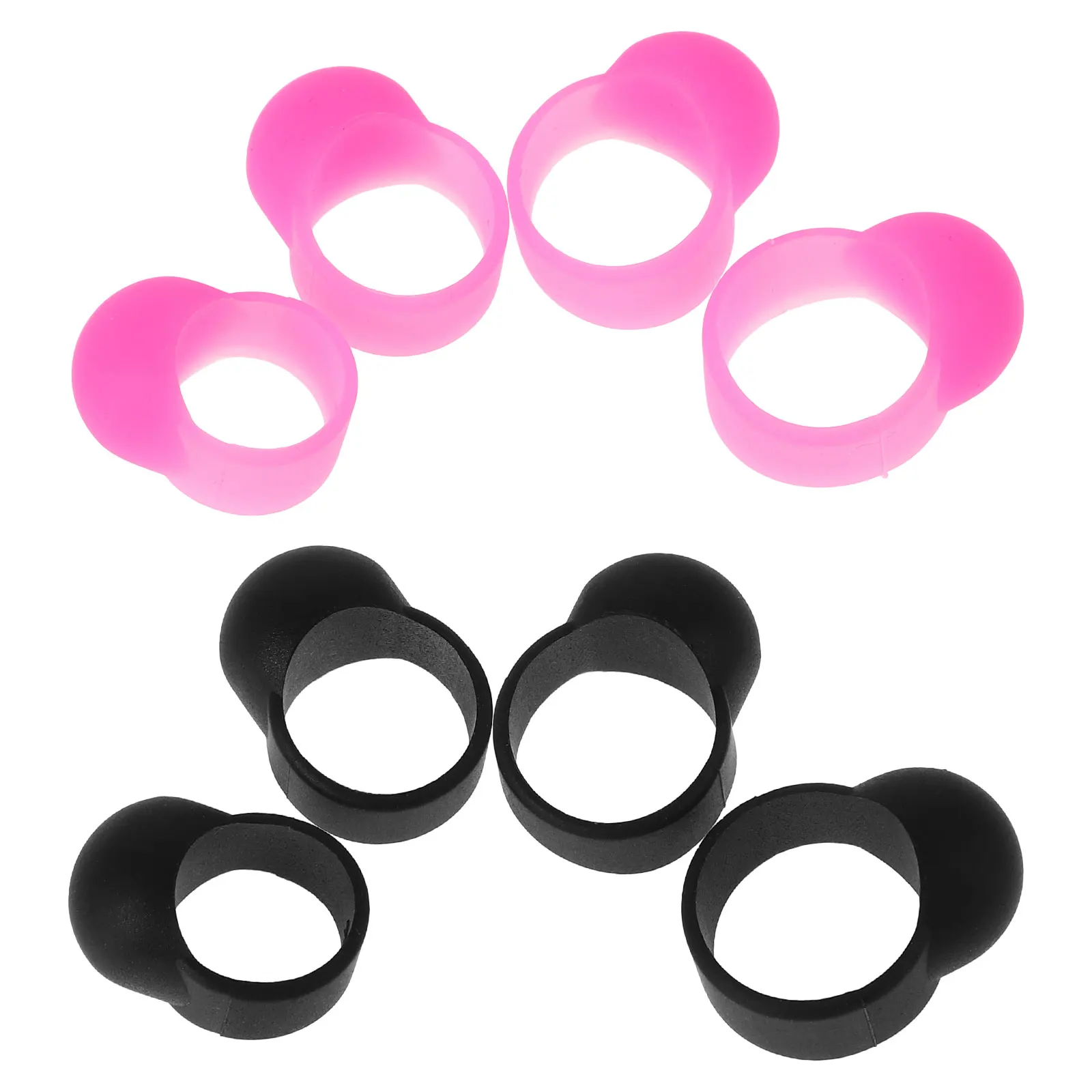 

8pcs Electronic Pad Drum Finger Cots Silicone Gel Cover for Hand Pan Electronic Drum Pad Accessories Pink Black