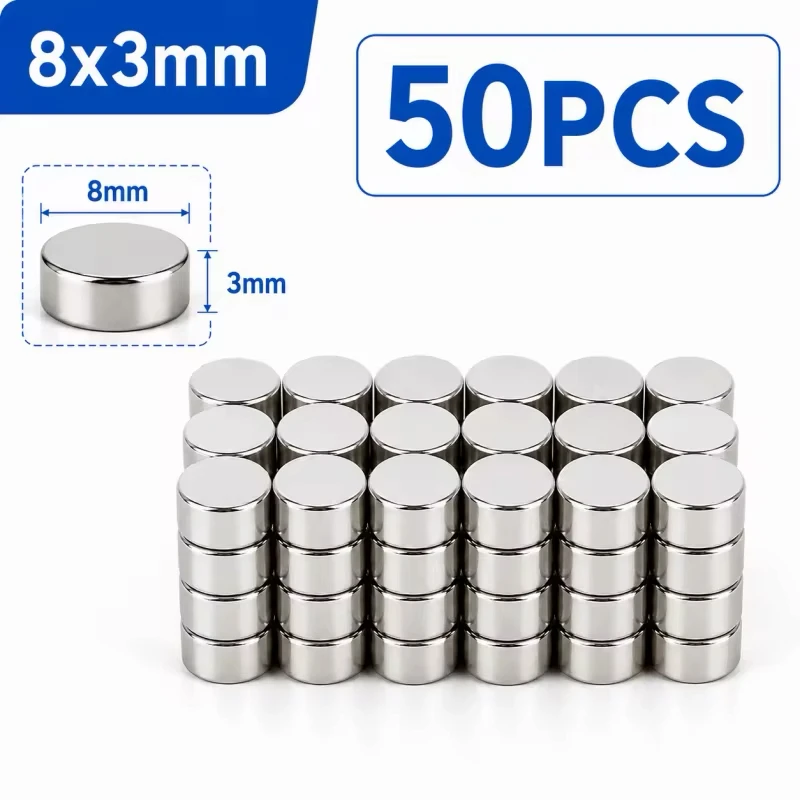 50 Stück Magnete für den 3D-Druck, 4x2 5x2 6x2 8x2 10x2mm Mini-Magnete für den 3D-Druck, Kühlschrank, Büro, Heimwerken, Basteln