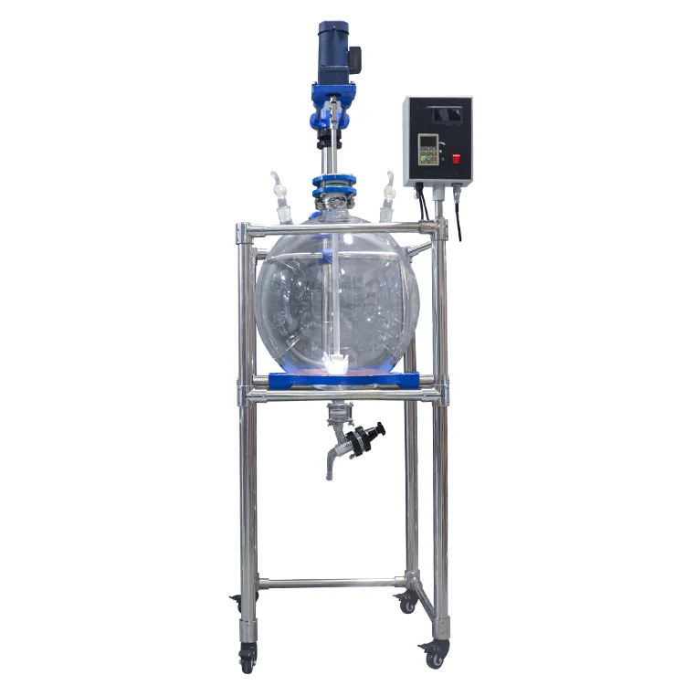 10 20 30 50 100 150 200L High Borosilicate Glass Stirring Reactor At Room Temperature Liquid Liquid Extraction Reactor