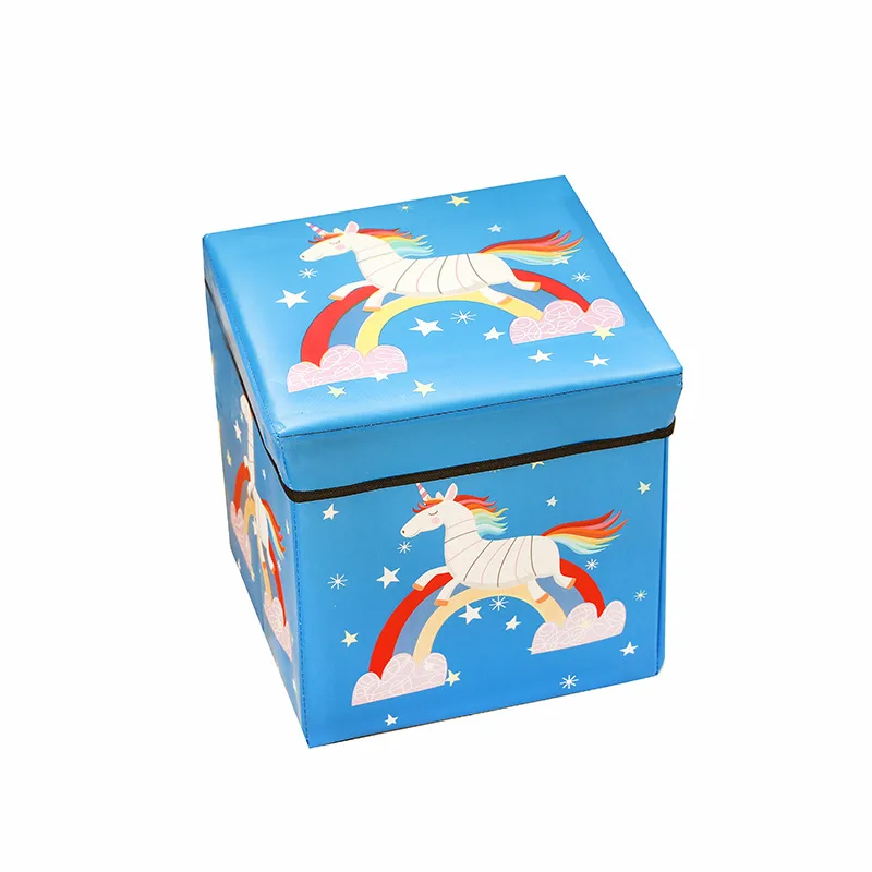 Kids Toys Cartoon Foldable Storage Box Square Toy Organizing Box Household Storage Box Fabric Storage Stool  Storage Organizer