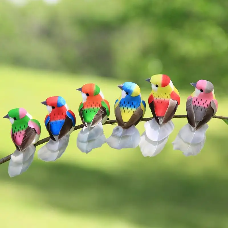 3/6Pcs 3D Fake Craft Birds Artificial Foam Birds Birthday Party Decorations Home Garden Wedding Decoration