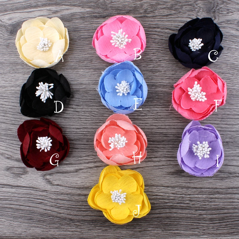 5cm10colors Newborn Artificial Felt Flower For Girls Apparel/Hair Accessories Handmade Fabric Flowers For Headbands