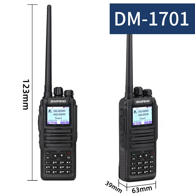 BAOFENG DM-1701 Dual Band DMR Handheld Tier I & II True 2 Time Slot Double Capacity For Large Scale Construction Command Center