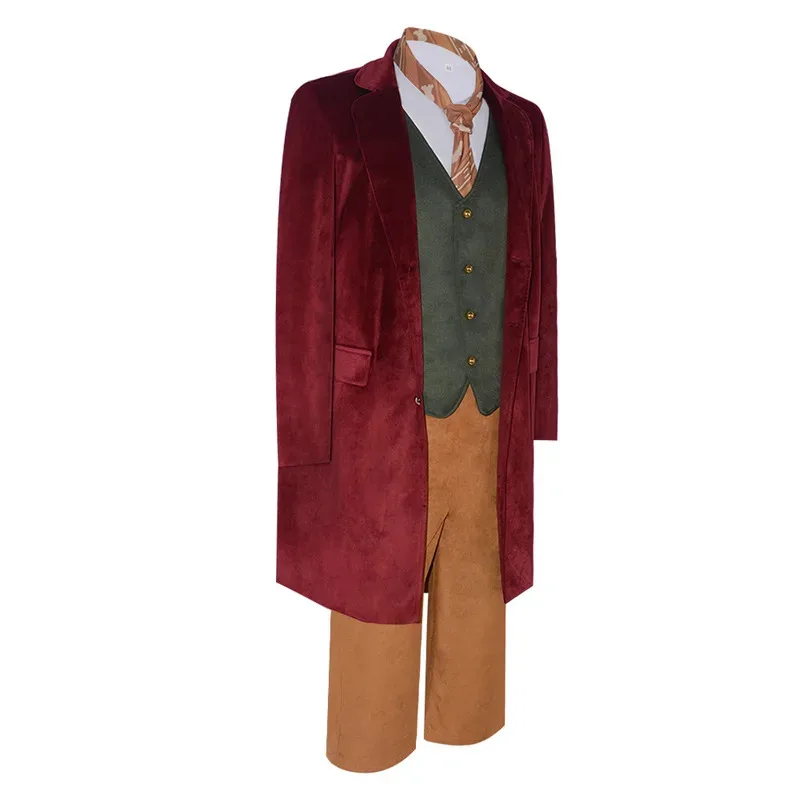 

The Hobbit Bilbo Baggins Coat Shirt Top Vest Pants Cosplay Costume Halloween Masquerade Carnival Party Outfits for Men
