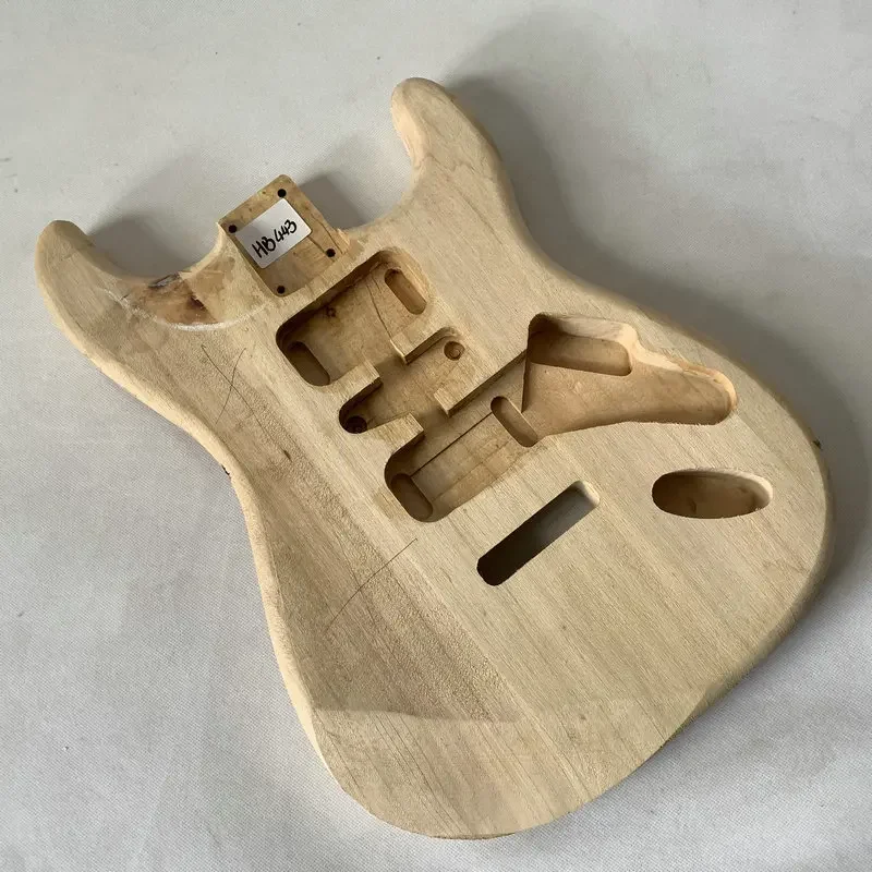 

HB443 Unfinished ST Guitar Body HSH Pickups Custom Tremolo Strato Electric Guitar Replace and DIY Parts Right Hand in Solid Wood
