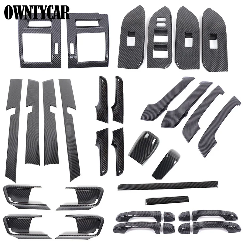 ABS-Kohlefaser für Toyota Land Cruiser Prado FJ150 150 2010-2019 Autotürgriff-Innenrahmen-Zierleisten-Aufkleber Autozubehör.