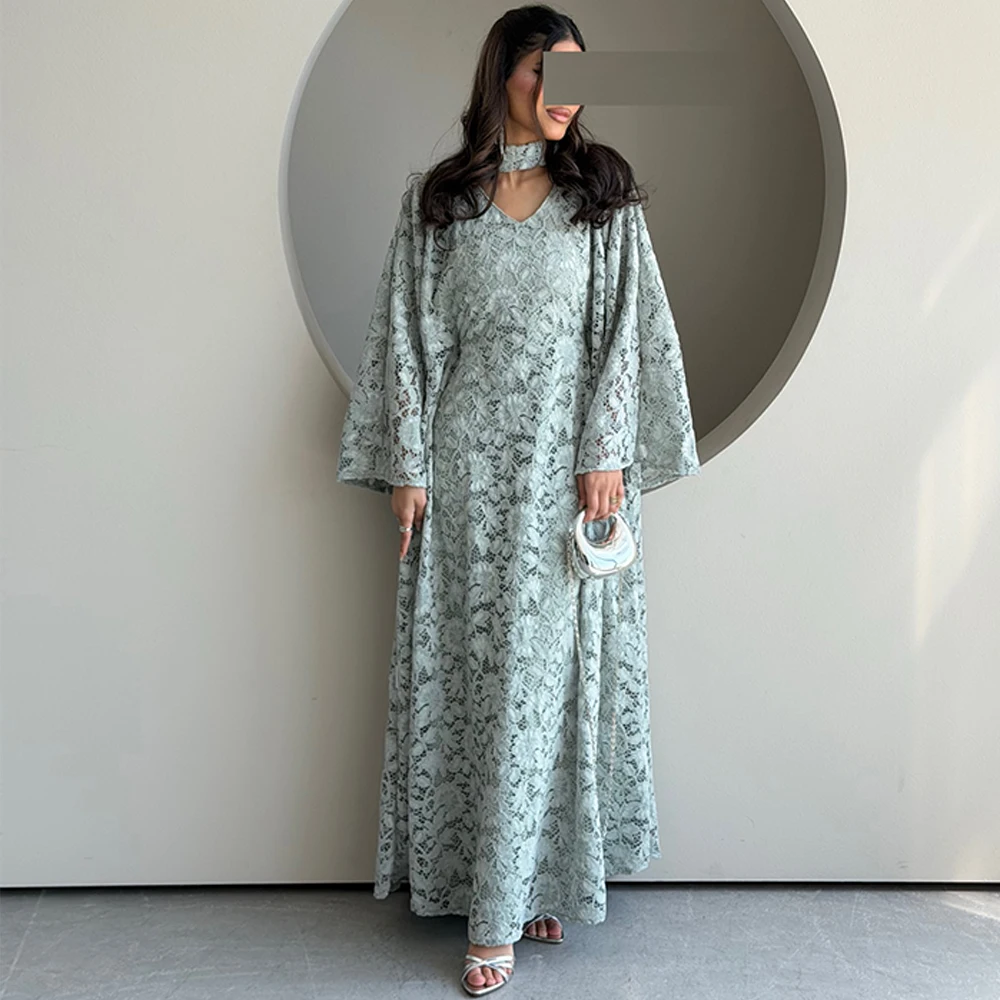 

Delicate V-Neck Lace Evening Dress Temperament Long Sleeves Celebrity Gowns Delicate Mermaid Customized Special Occasion Gowns