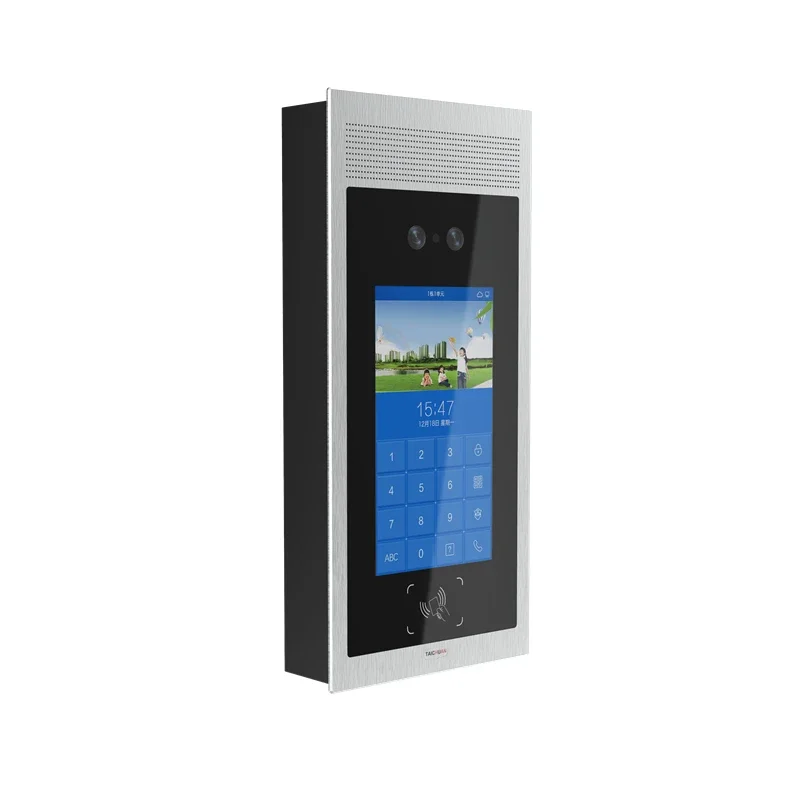 SIP 8 inch full touch screen apartment video intercom system face recognition entrance access door phone outdoor panel