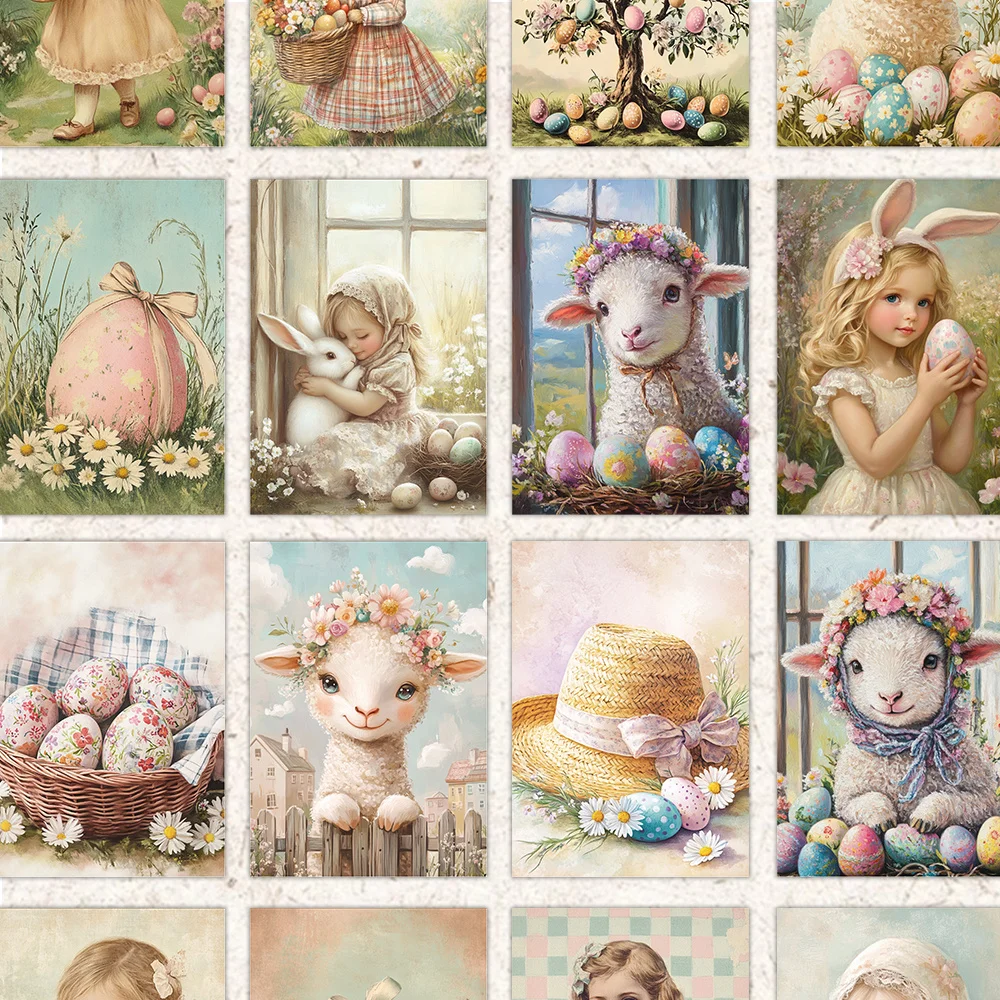 

32pcs,Easter, Rabbit and Easter Egg Postcards,Birthday/Anniversary Gifts, Collectibles, Suitable for Gift Giving, Can be Mailed.