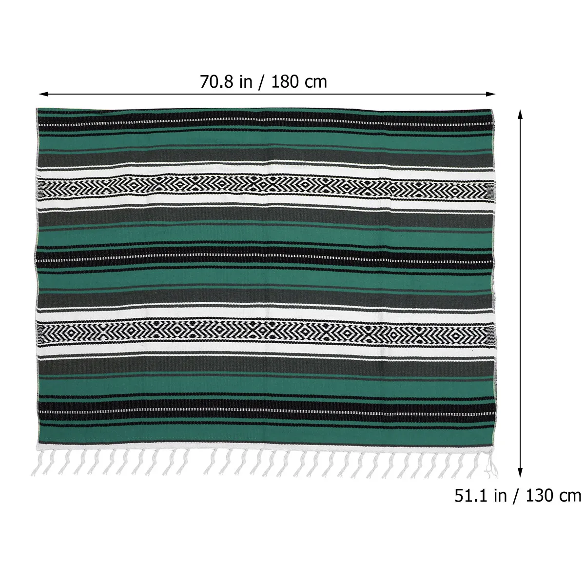 Sofa Blanket Mexican Serape Style Woven Polyester Cotton Blend Warm Soft Vibrant Throw for Outdoor Concert Camping Yoga