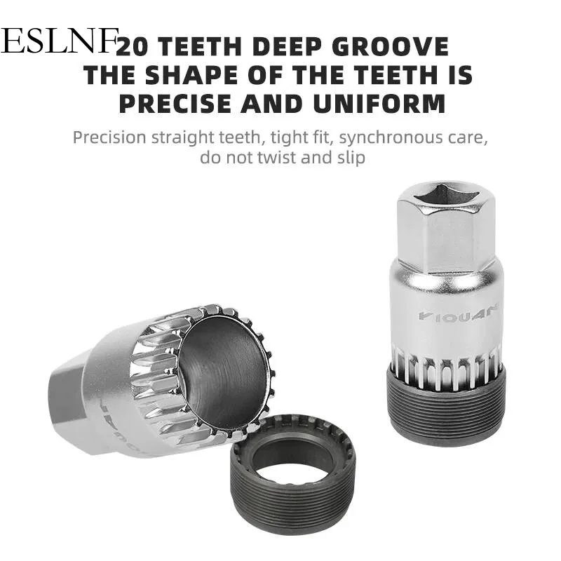 ESLNF 20 Teeth Square Hole Spline Bottom Bracket Remover MTB Road Bike Spanner Wheel Puller Bicycle Tool