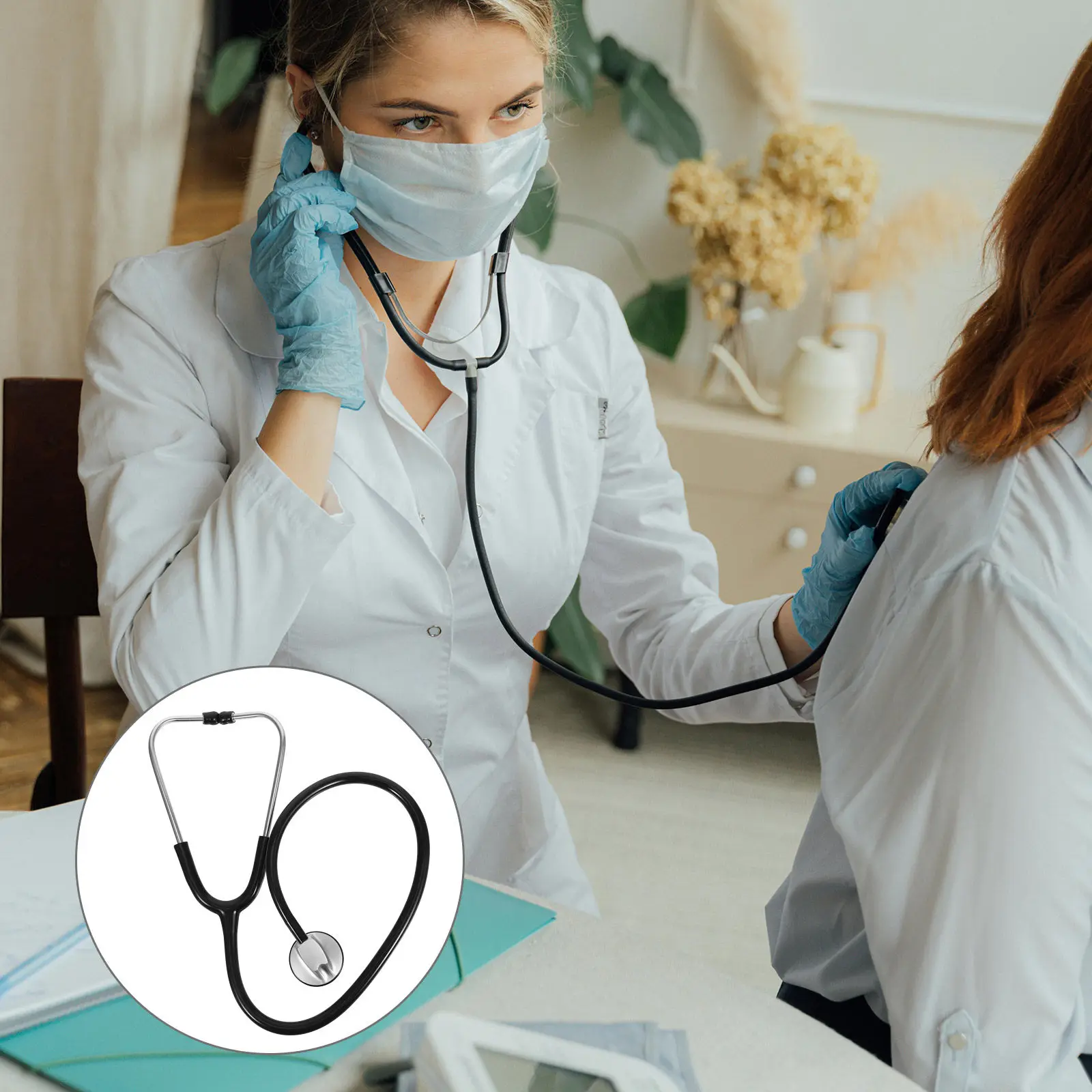 

Stethoscope Black Single Tube Medical Tool For Nurses Nursing School Supplies Doctor Play Set Pediatric Use Durable Zinc