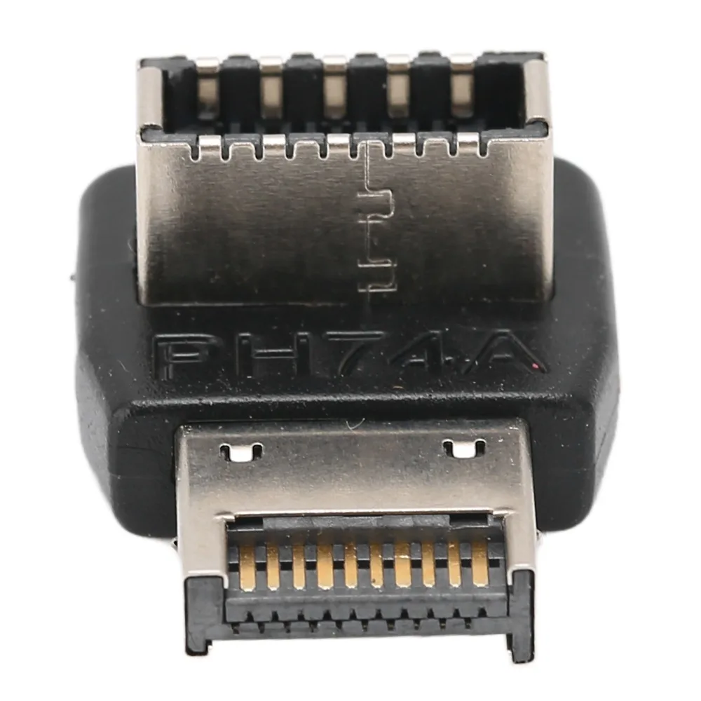 PH74A Right Angle USB Type E Adapter 90 Degree Plug and Play Right Angle Adapter Right Angle Design USB Front Panel Adapter