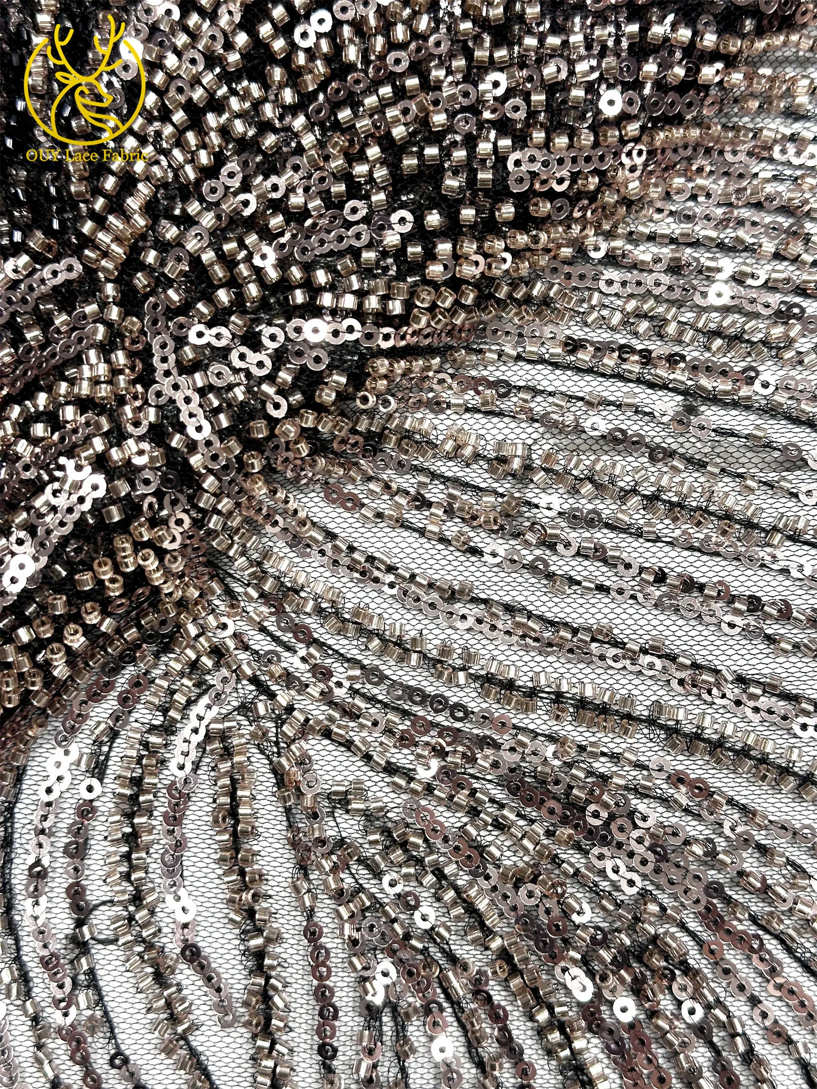 2026 Premium Spitze 5 Yards Französische Nigerianische Spitzenstoffe Afrikanische Pailletten-Perlen-Spitze für Damen Party Hochzeit Bankett – Detail 21