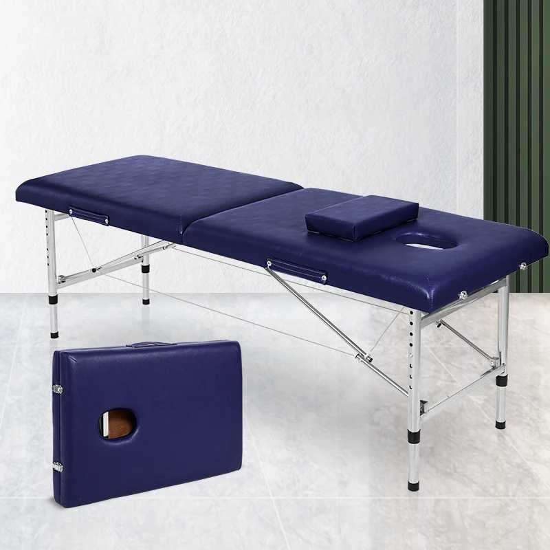 Height Adjustable Aluminum Folding Massage Bed Portable Spa Table Beauty Salon Bed For Tattoo Lash Extension Bed