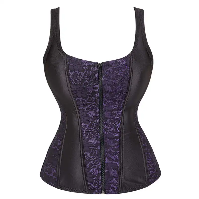 

Caudatus Corset Bustier Vest Tops Red and Black Corset with Straps Satin Corselet Overbust Victorian Korsett Vintage Fashion