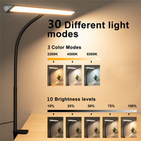 LED Clip Desk Lamp Eye Protection Single/Double Head Foldable Table Lamp 3 Color Modes10 Dimmable for Home Office Study Lighting