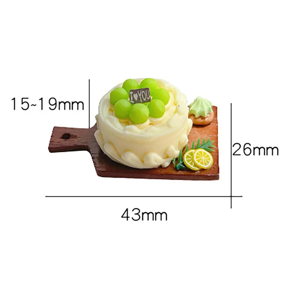 1/12 casa delle bambole in miniatura resina frutta crema torta mini modello da dessert giocattolo per la decorazione della casa delle bambole accessori OB11 bjd