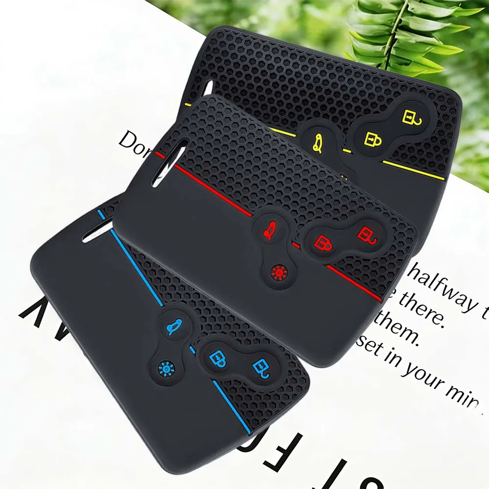 Silicone Car Key Cover For Renault Kadjar Captur Clio Megane 2 3 4 RS Koleos Logan Scenic Duster Card Case Key CHAIN Accessories