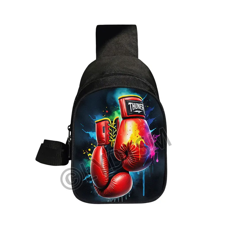 멋진 복서 패턴 가슴 가방 권투 장갑 여성 크로스 바디 가방 여행 싸움 어깨 가방 키 전화 홀더