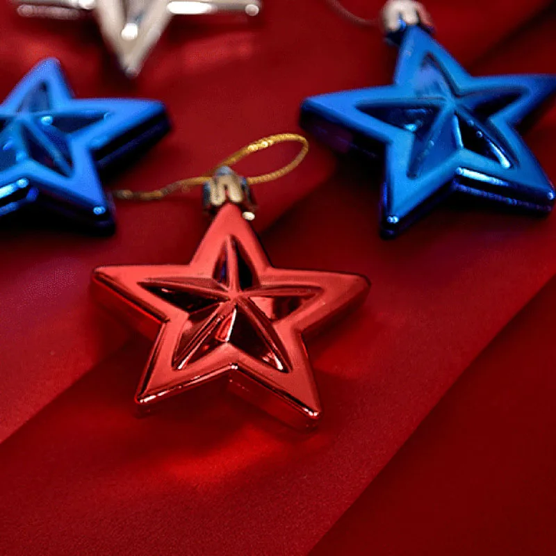 12pcs Patriotic Stars Hanging Pendant Independence Day Decoration Party Favor Gift