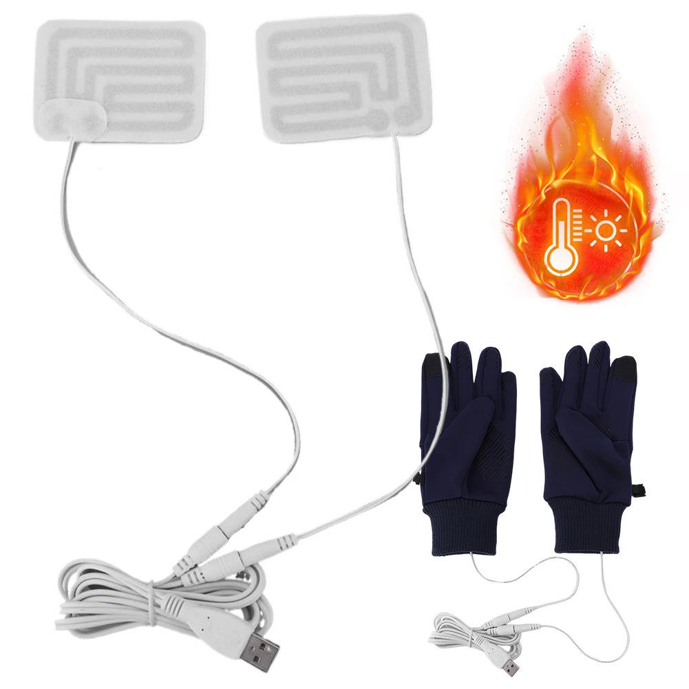 

USB Heating Film Electric Heating Pad 5V Electric Foot Warmer Multi-Function USB Heating Mat One To Two for Clothes Gloves Shoes