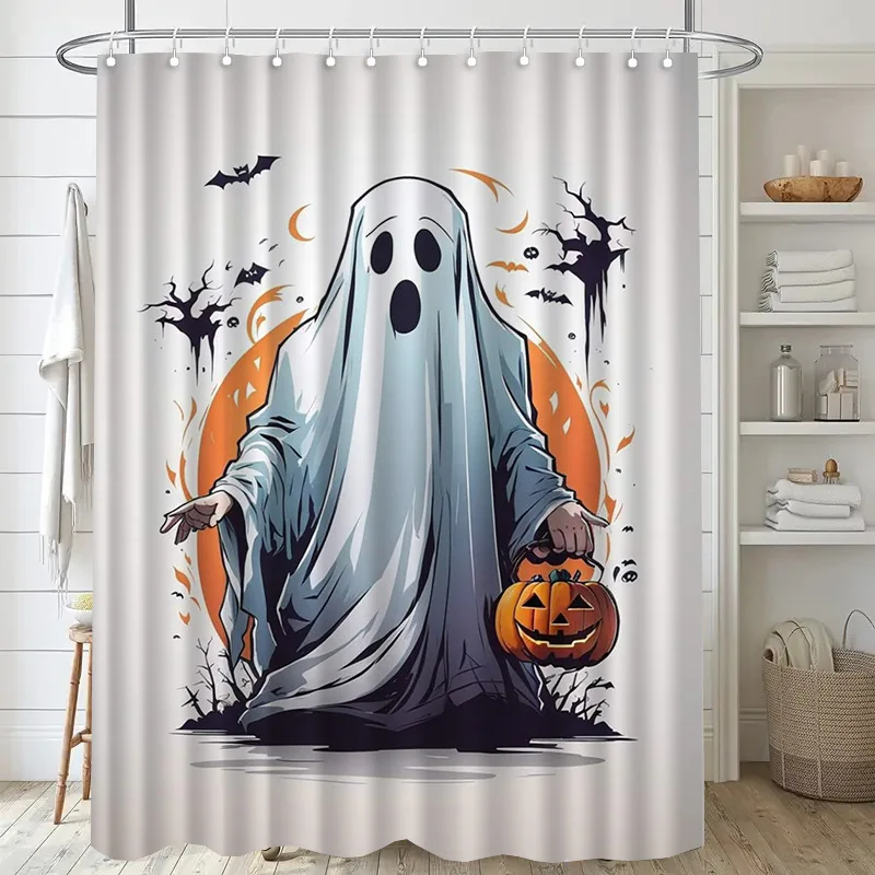 

Halloween ghosts washable Dirt-Resistant Shower Curtain Shower Head waterproof Polyester Bath Curtain For Home Decor Accessories