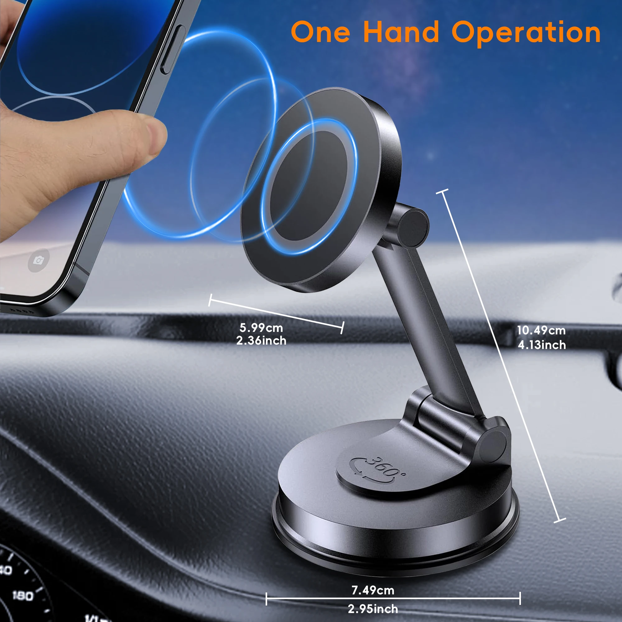 Car Phone Mount for Magsafe Car Mount Magnetic Phone Holder Compatible with iPhone 17 16 15 14 13 12 Pro Max, Strongest Magnet