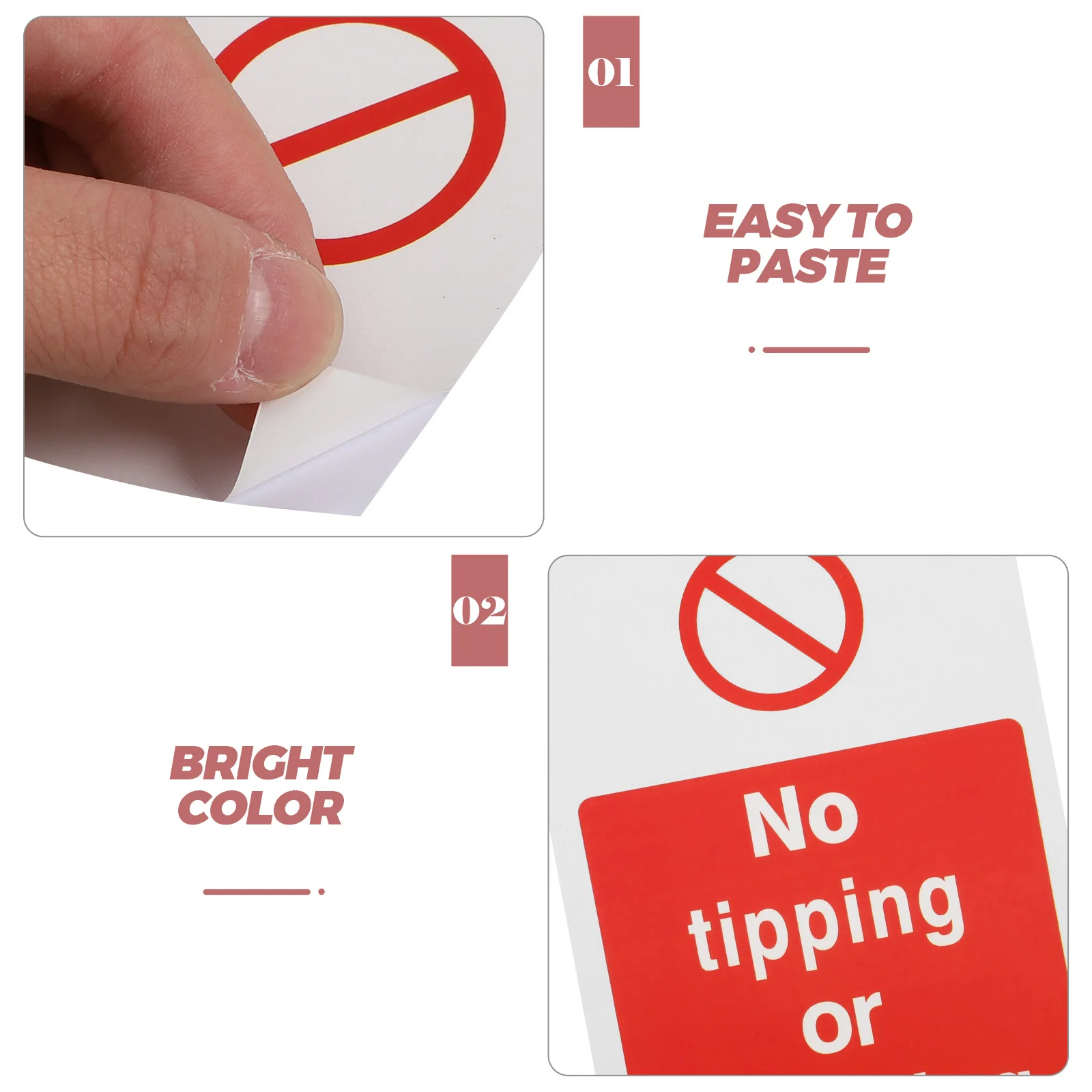 10Pcs Outdoor No Dumping Sign Decals Self Adhesive Waterproof Warning Stickers for Yards Stores Fences Walls No Littering