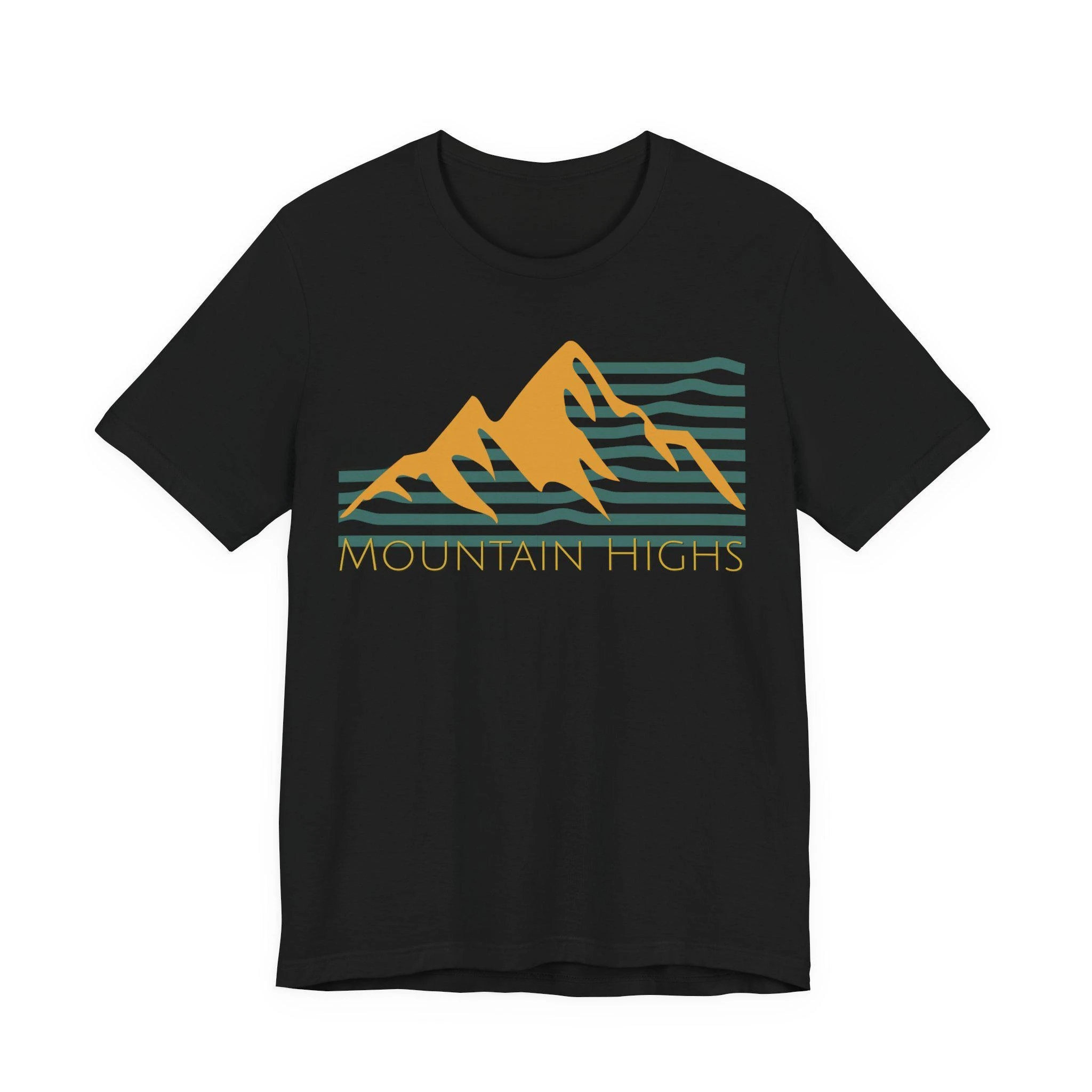 Mountain Highs Retro T-Shirt|Outdoor Life Relaxed Trekking Tee | Hiking Lightweight Top |Rocky Range Camping Nature Cool T-Shirt