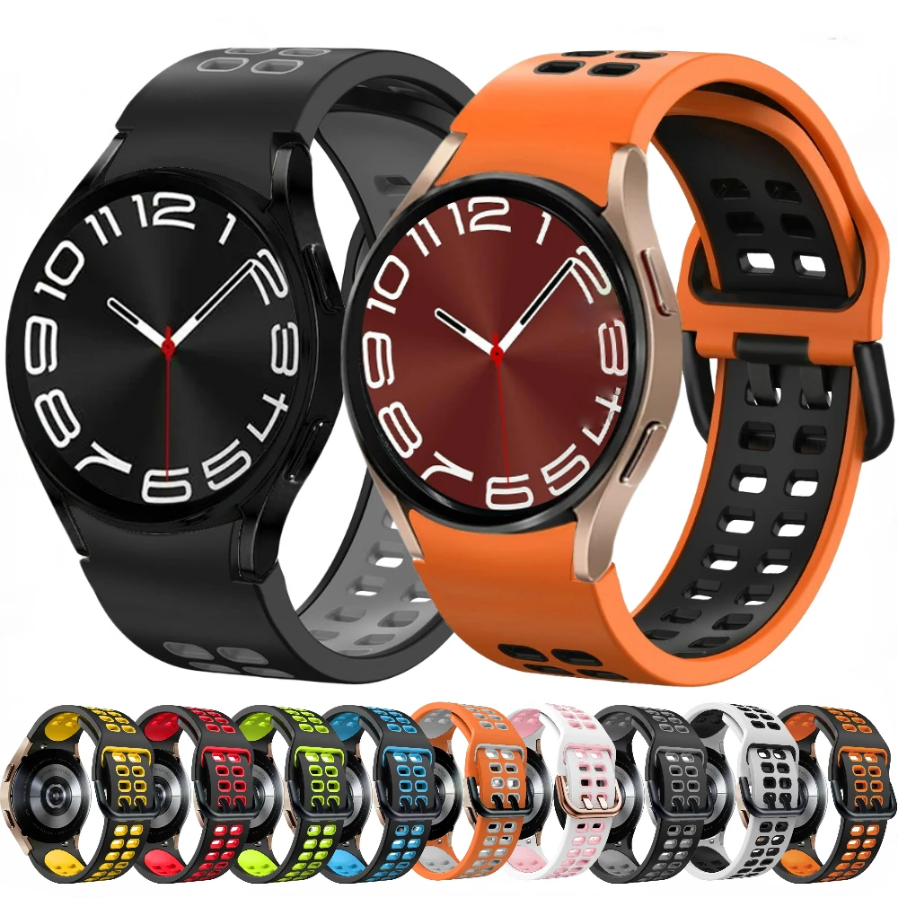 Silicone Strap For Samsung Galaxy Watch 7/6 44mm 40mm/6 Classic 47mm 43mm/5 Pro 45mm Band Galaxy Watch 5/4/Classic 46 42mm Strap