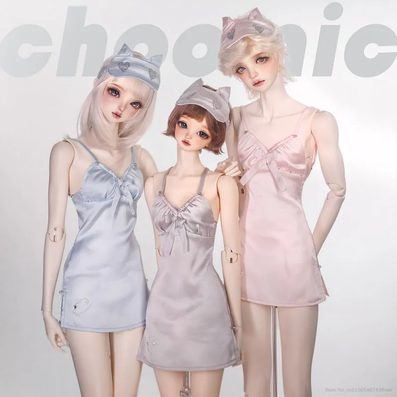 1/3 BJD Satin Slip Nightgown Rhinestone Eye Mask Elegant Doll Clothes Suitable For SD10 SD1070 68cm Boy 1/3 DD Doll