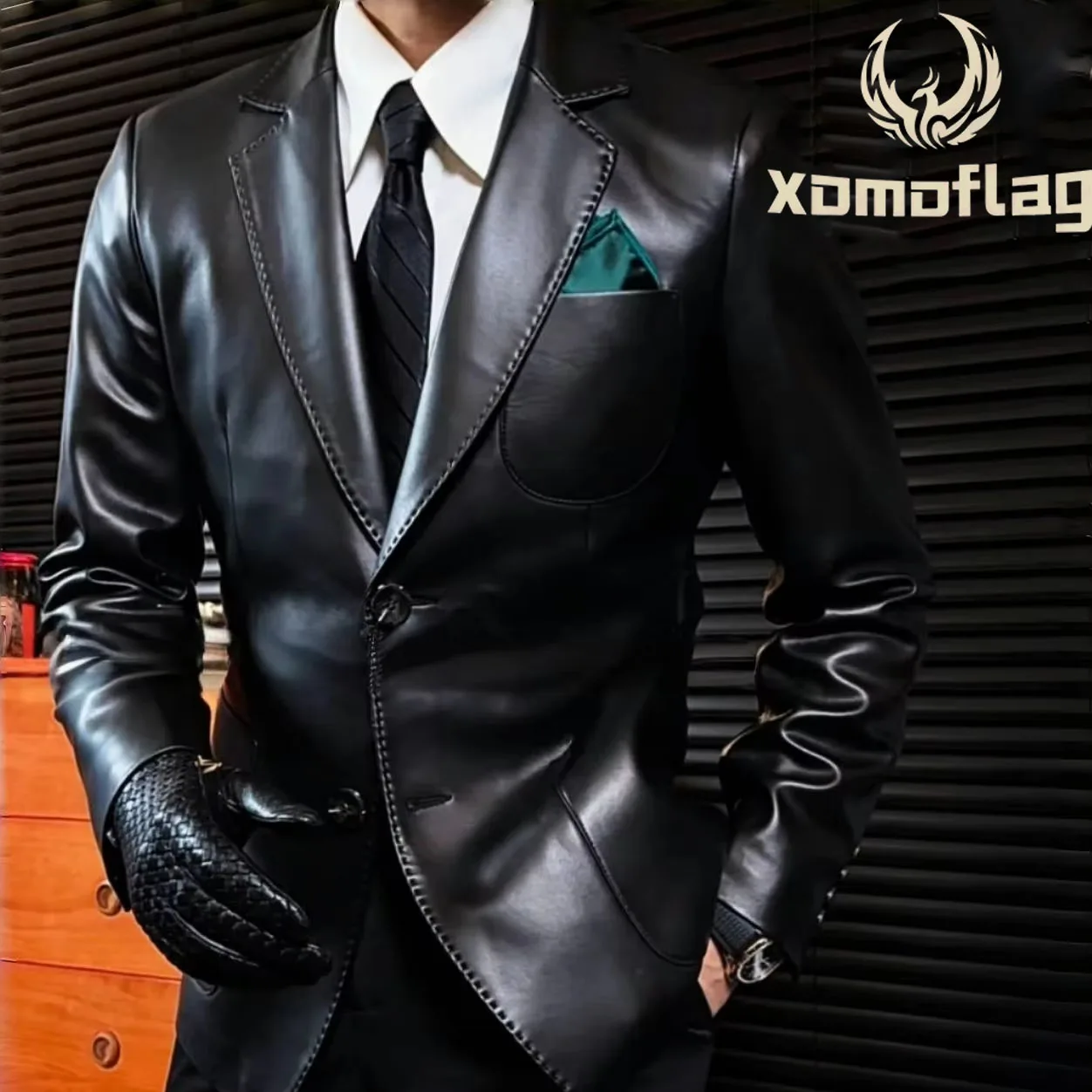 

Men's Retro Leather Jackets Casual Autumn Winter Crazy Horse Leather Sport Coats Male Slim Fit Fashion Leather Suits Tuxedos