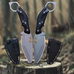 WPKOPYA(USA) Multi-purpose Hunting Straight Knife, Outdoor survival Knife, Jungle Tactical knife, hiking, camping EDC knife