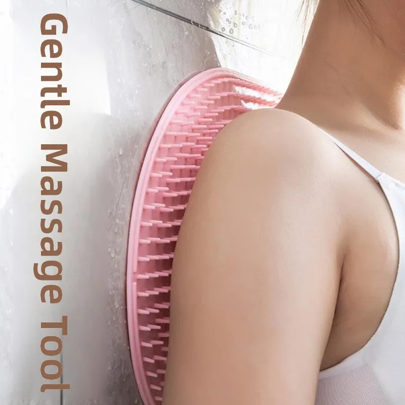 

Массажная щетка-скрабер для спины на присосках для душа, коврик для ванной с массажной функцией, настенная массажная щетка для душа, инструмент для ленивых